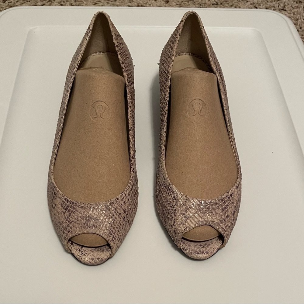 Talbots Vintage Genuine Snakeskin Peep-Toe Wedges